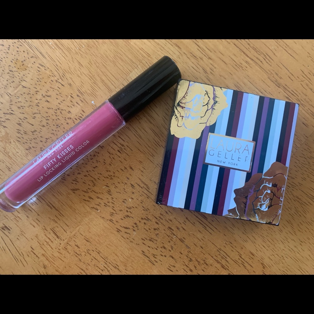 Brand new unused Laura Mercier lip gloss and  4 eye shadow